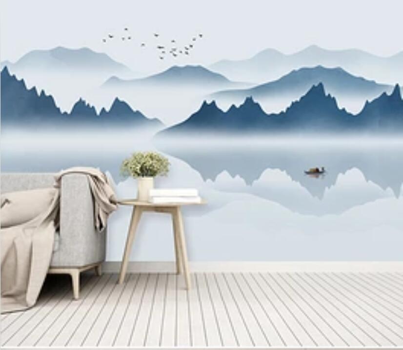 3D Mountain River 1918 Wall Murals Wallpaper AJ Wallpaper 2