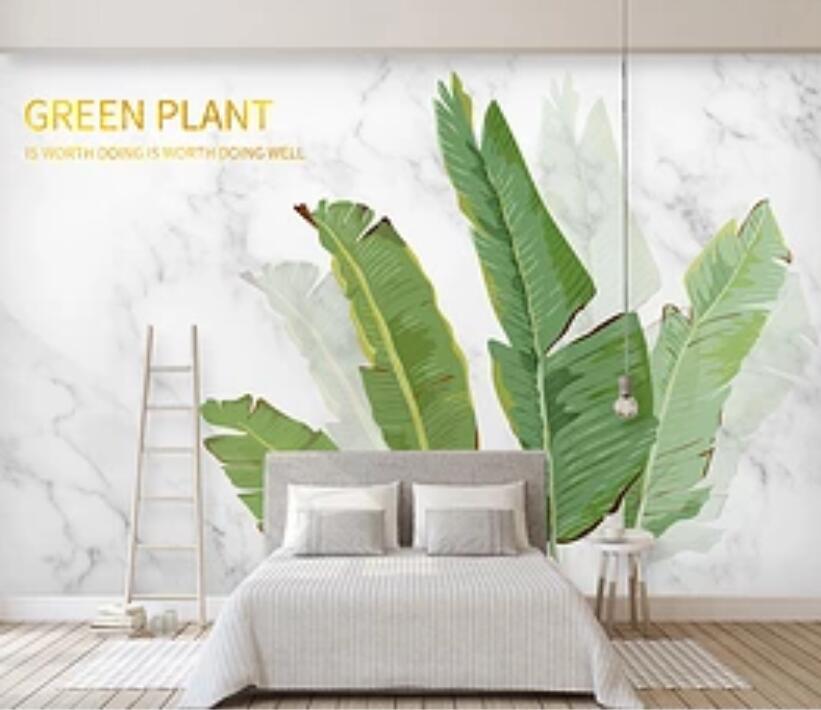 3D Green Leaf 1868 Wall Murals Wallpaper AJ Wallpaper 2