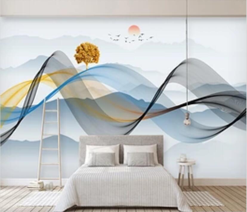3D Mountain River 1843 Wall Murals Wallpaper AJ Wallpaper 2