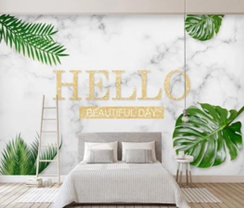 3D Green Leaf 1603 Wall Murals Wallpaper AJ Wallpaper 2