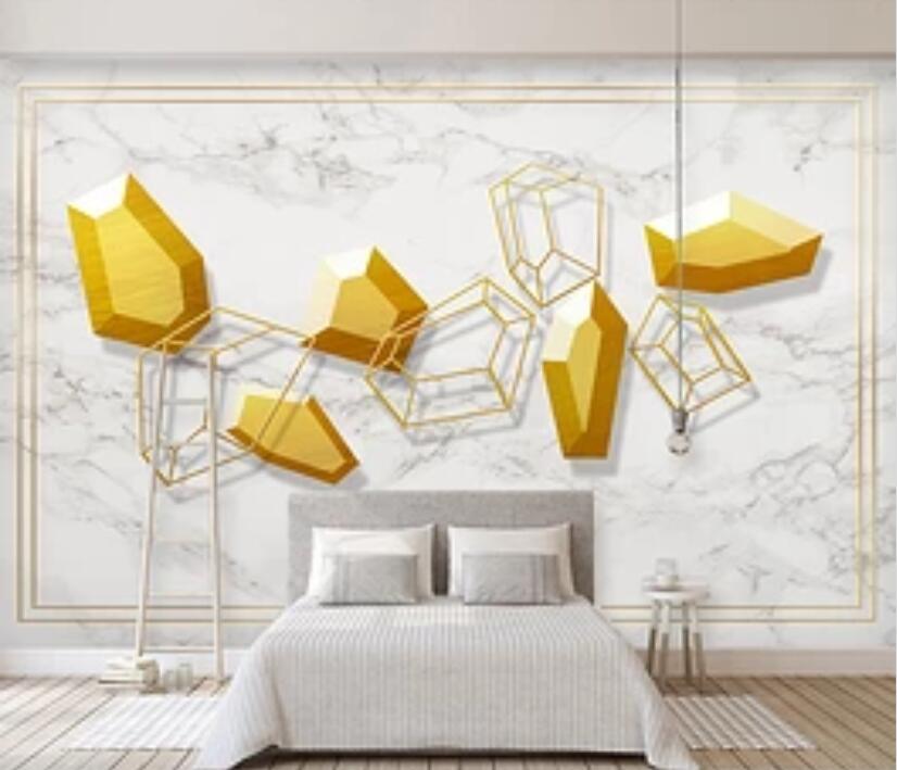 3D Gold Graphic 1561 Wall Murals Wallpaper AJ Wallpaper 2
