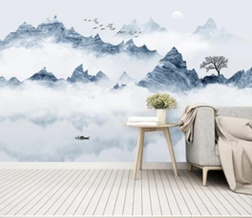 3D Misty Valley 2550 Wall Murals Wallpaper AJ Wallpaper 2