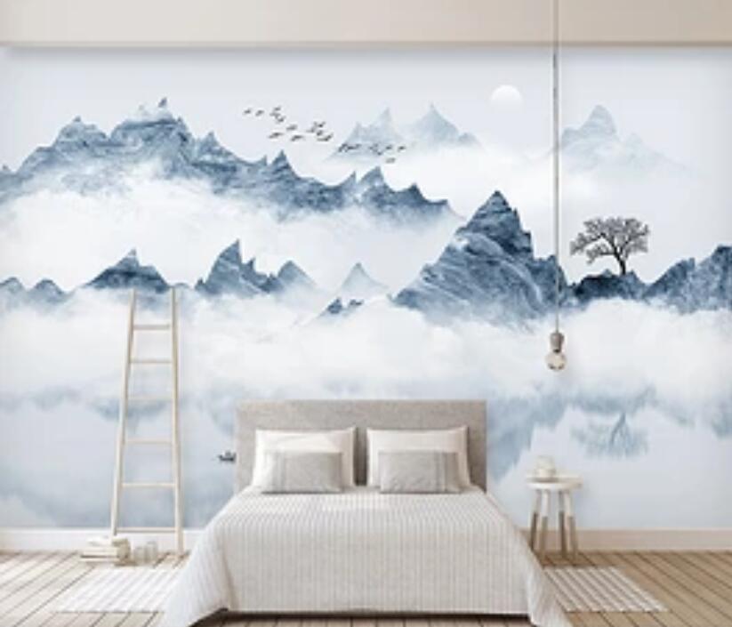 3D Misty Valley 1523 Wall Murals Wallpaper AJ Wallpaper 2