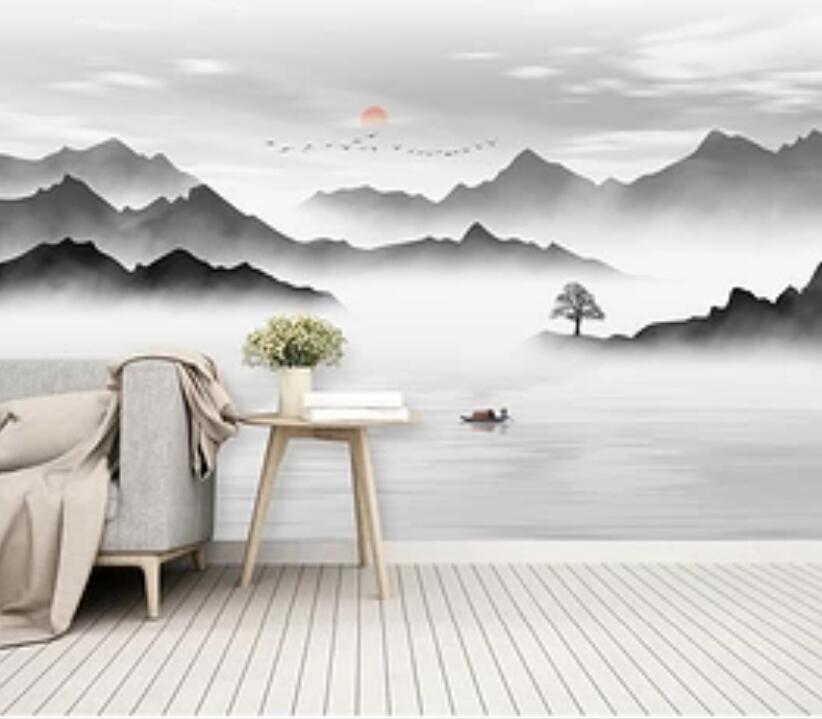 3D Misty Valley 1502 Wall Murals Wallpaper AJ Wallpaper 2