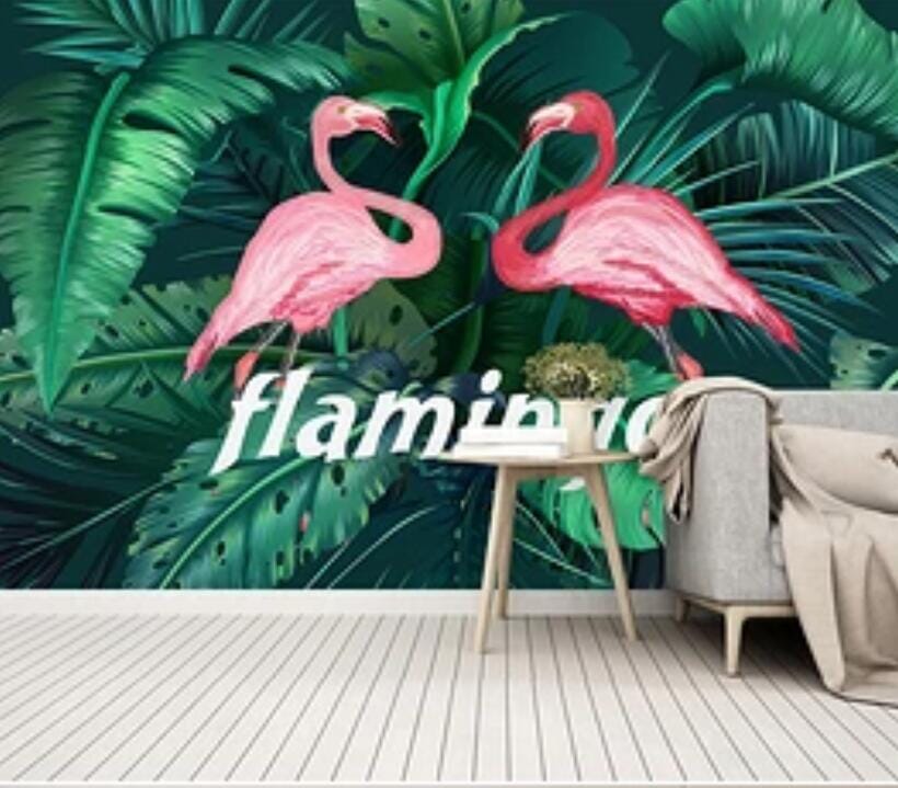 3D Pink Flamingo 2439 Wall Murals Wallpaper AJ Wallpaper 2