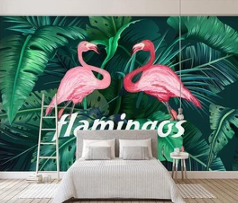3D Pink Flamingo 2439 Wall Murals Wallpaper AJ Wallpaper 2