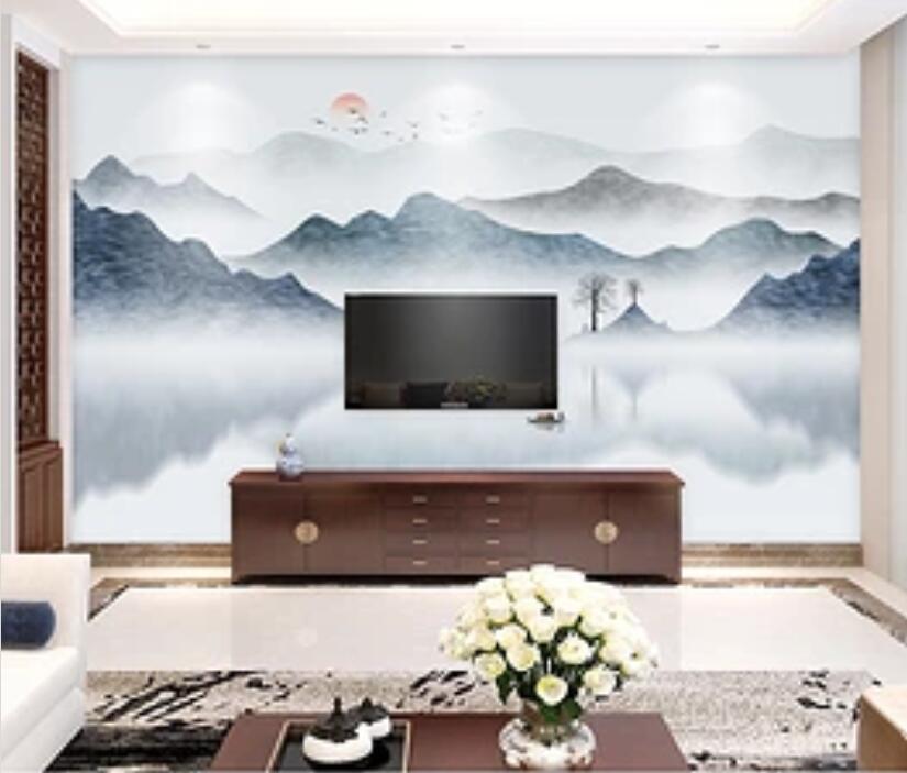 3D Misty Valley 1314 Wall Murals Wallpaper AJ Wallpaper 2