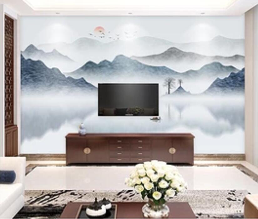 3D Misty Valley 2417 Wall Murals Wallpaper AJ Wallpaper 2
