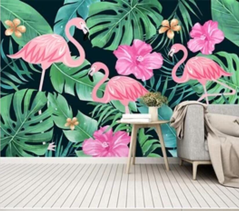 3D Pink Flamingo 2289 Wall Murals Wallpaper AJ Wallpaper 2