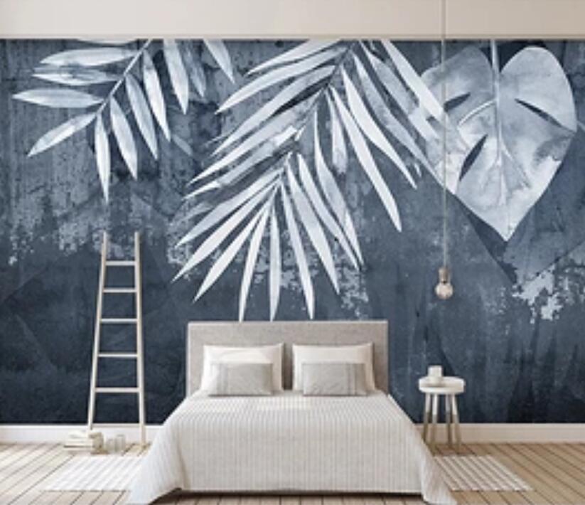 3D Gray Leaves 960 Wall Murals Wallpaper AJ Wallpaper 2