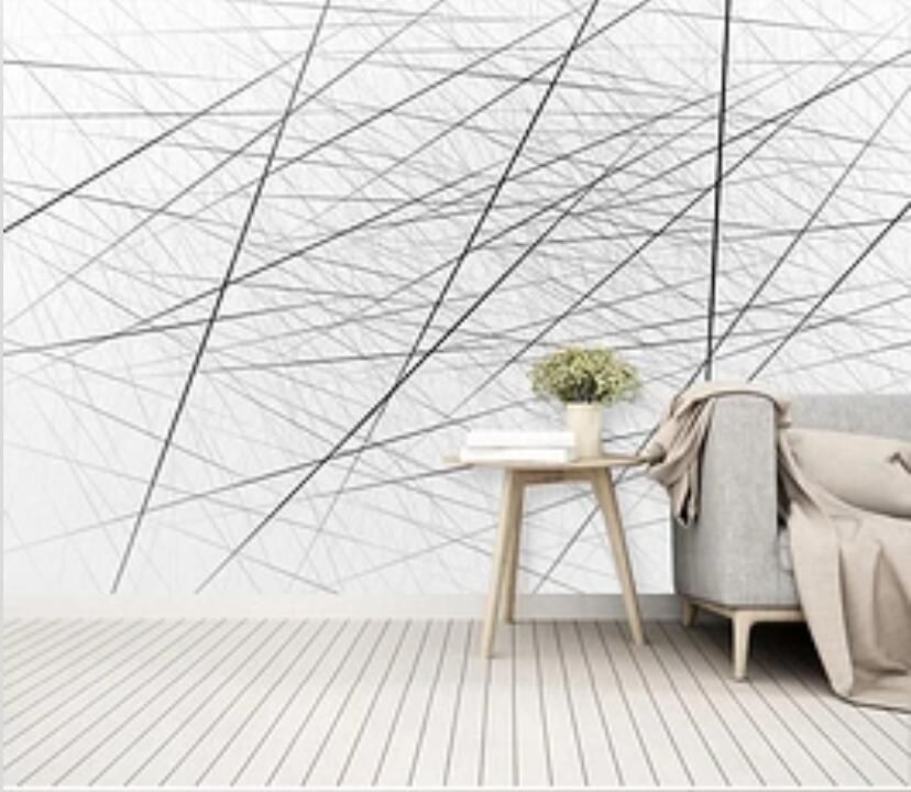 3D Black Straight Line 930 Wall Murals Wallpaper AJ Wallpaper 2