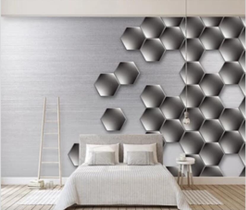 3D Black Rhombus 2116 Wall Murals Wallpaper AJ Wallpaper 2