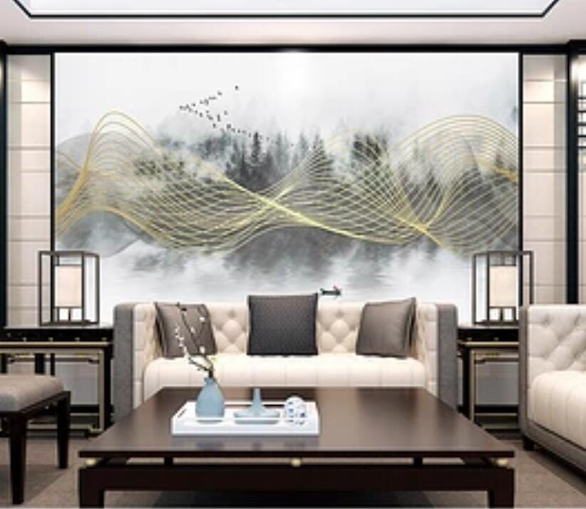 3D Wave Forest 2113 Wall Murals Wallpaper AJ Wallpaper 2