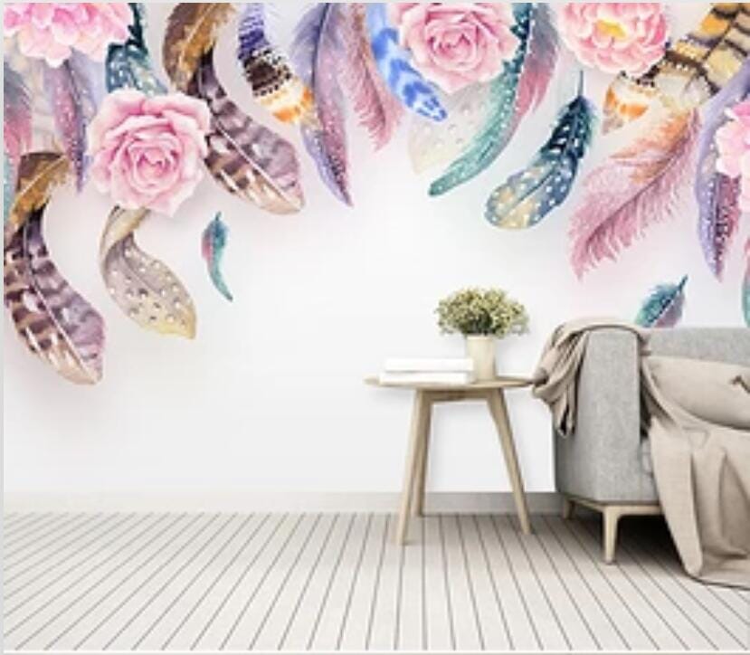 3D Flower Feather 1981 Wall Murals Wallpaper AJ Wallpaper 2
