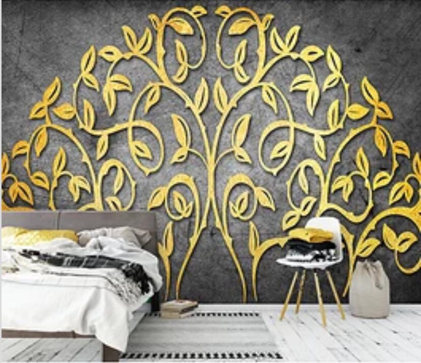 3D Golden Tree 650 Wall Murals Wallpaper AJ Wallpaper 2