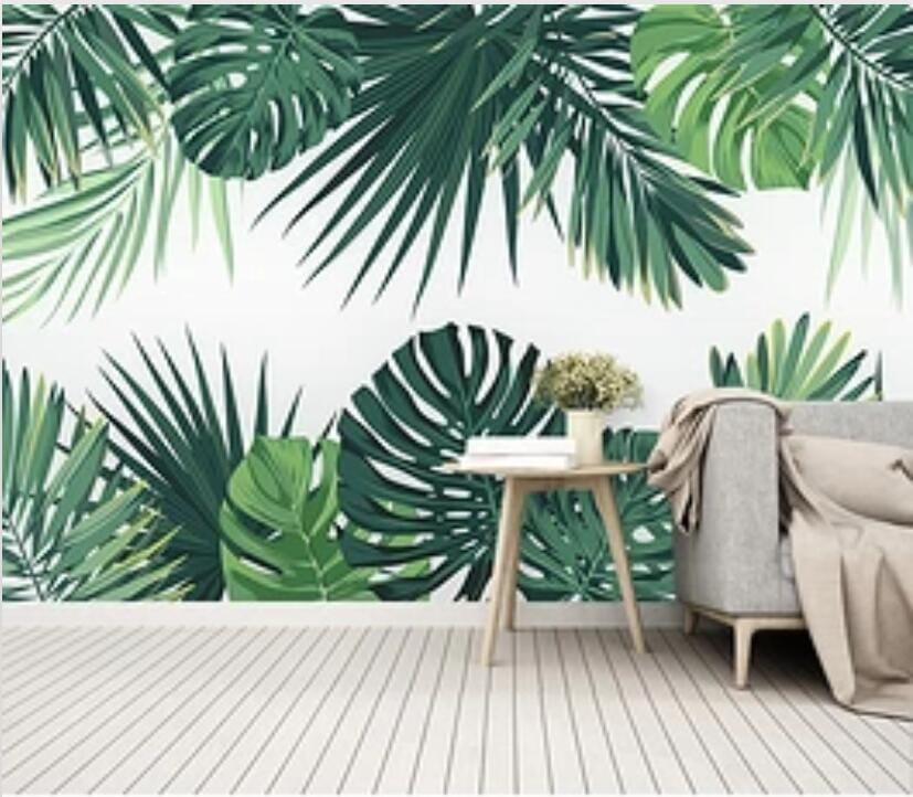 3D Green Leaf 1965 Wall Murals Wallpaper AJ Wallpaper 2