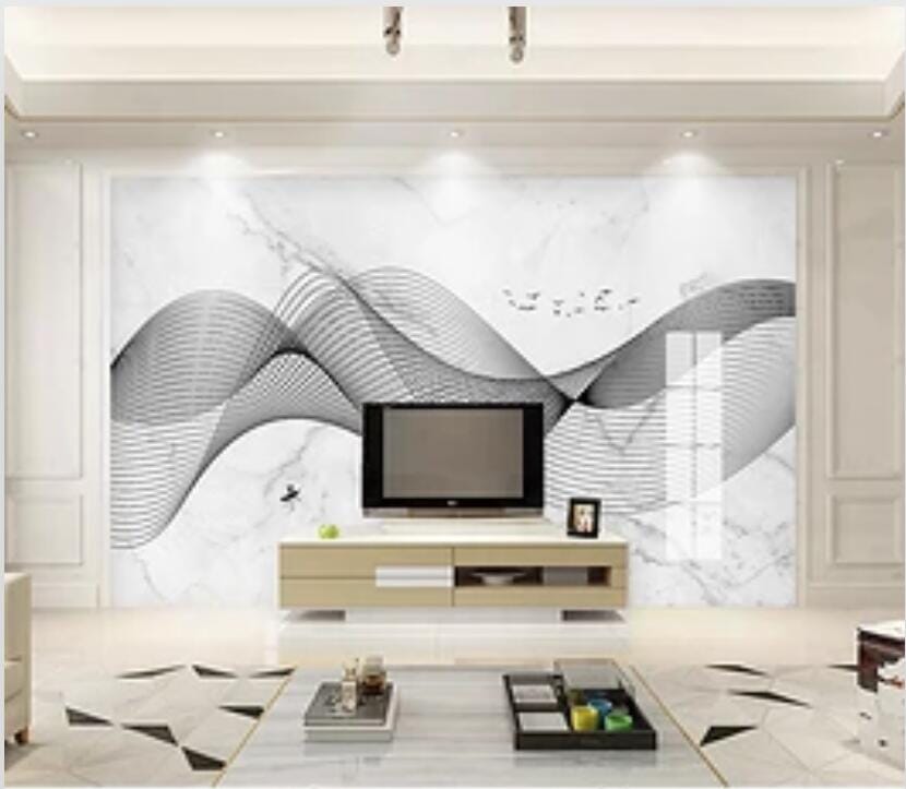 3D Black Wave 1938 Wall Murals Wallpaper AJ Wallpaper 2