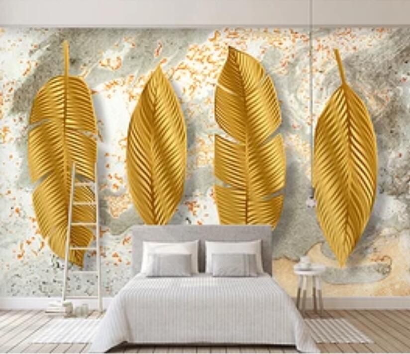 3D Big Leaves 596 Wall Murals Wallpaper AJ Wallpaper 2