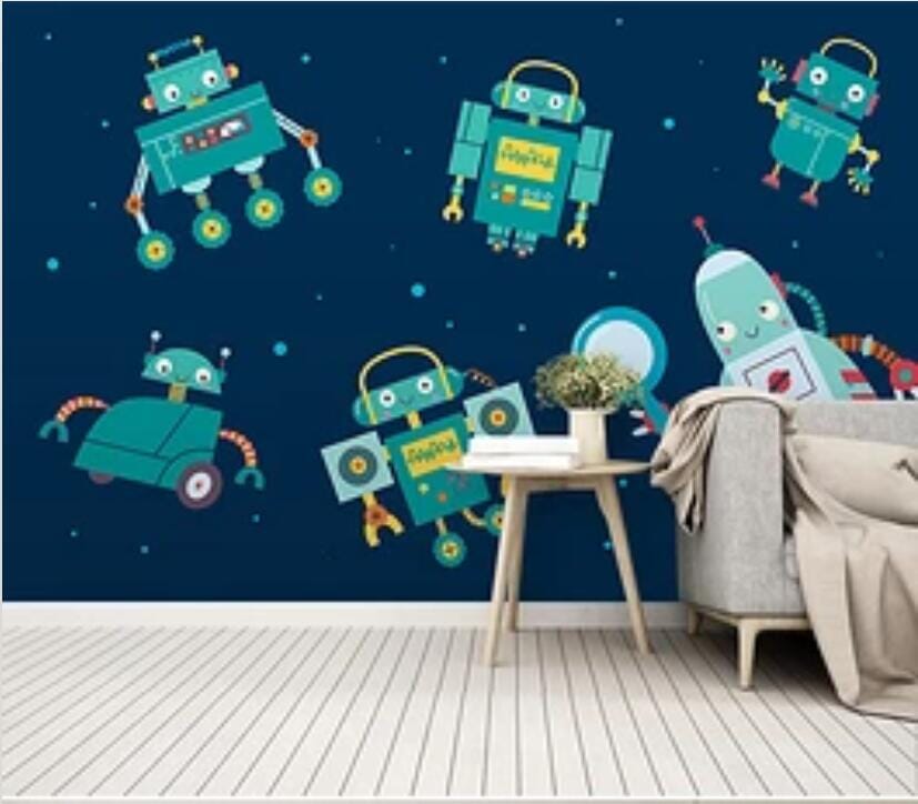 3D Green Robot 1890 Wall Murals Wallpaper AJ Wallpaper 2