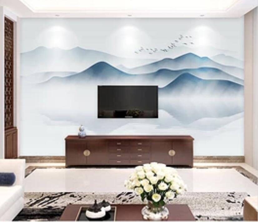 3D Misty Valley 1881 Wall Murals Wallpaper AJ Wallpaper 2