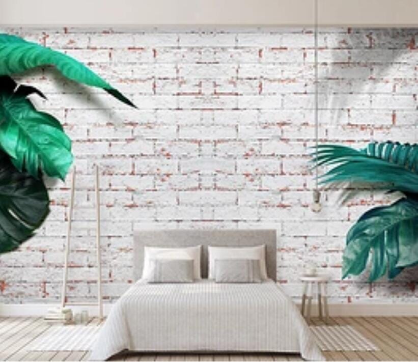 3D Green Leaf 1860 Wall Murals Wallpaper AJ Wallpaper 2