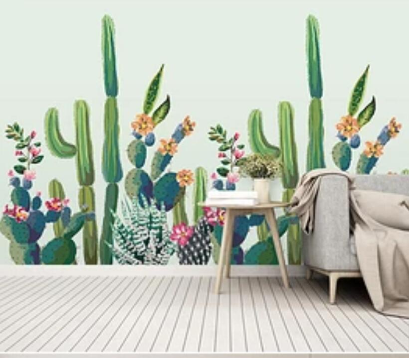 3D Cute Cactus 521 Wall Murals Wallpaper AJ Wallpaper 2