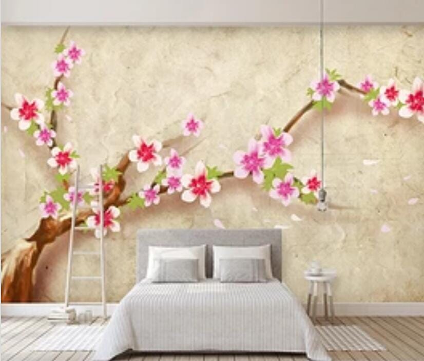 3D Peach Blossom 1830 Wall Murals Wallpaper AJ Wallpaper 2