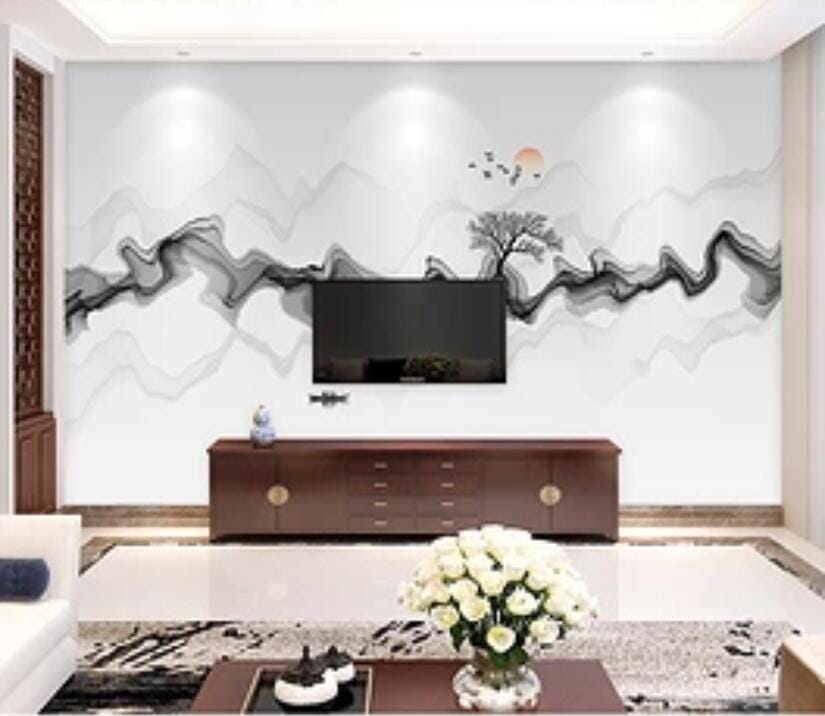 3D Black Wave 1814 Wall Murals Wallpaper AJ Wallpaper 2