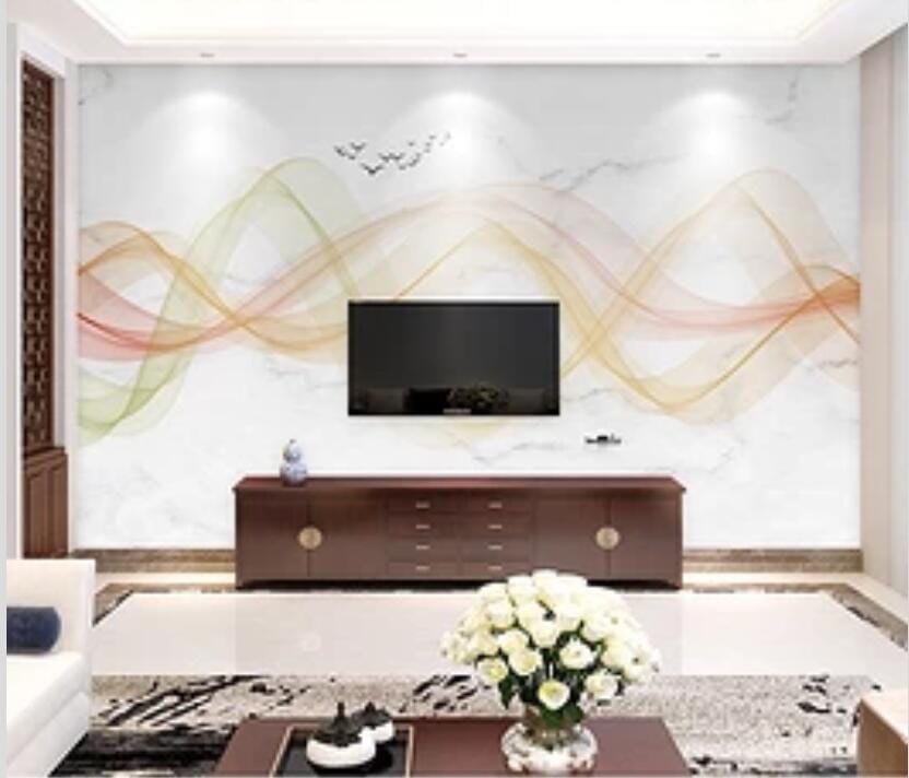 3D Orange Wave 1782 Wall Murals Wallpaper AJ Wallpaper 2
