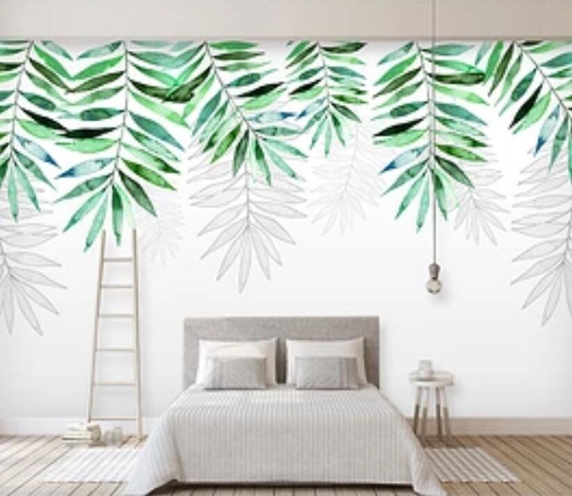 3D Green Leaf 1763 Wall Murals Wallpaper AJ Wallpaper 2