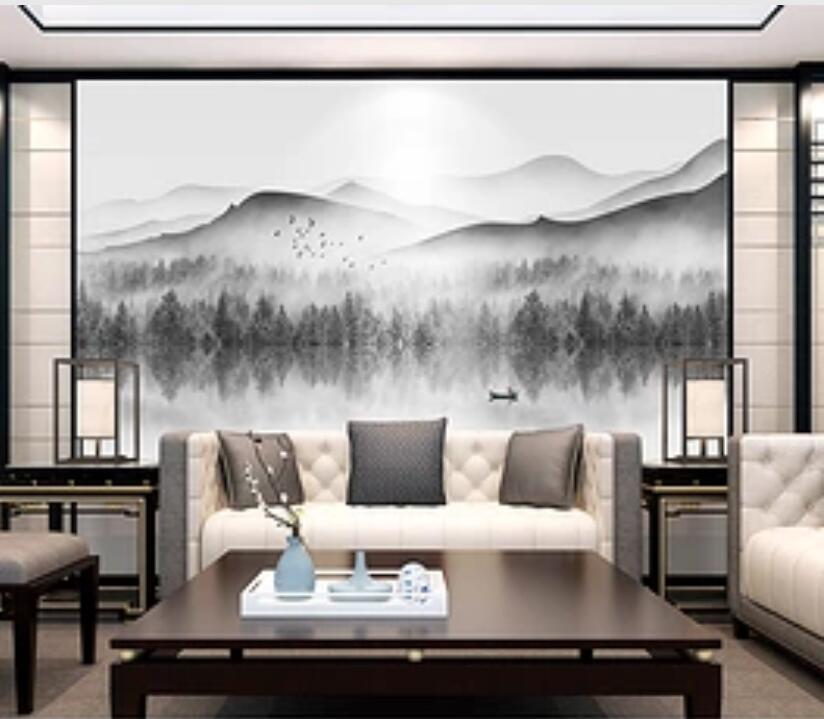3D Misty Valley 380 Wall Murals Wallpaper AJ Wallpaper 2