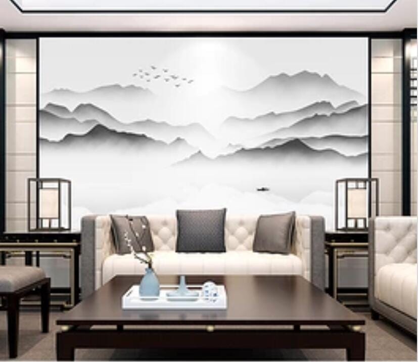 3D Foggy Forest 1753 Wall Murals Wallpaper AJ Wallpaper 2