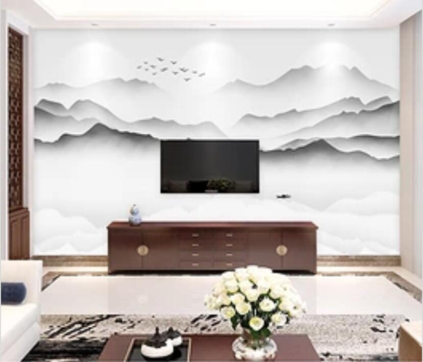 3D Foggy Forest 1753 Wall Murals Wallpaper AJ Wallpaper 2