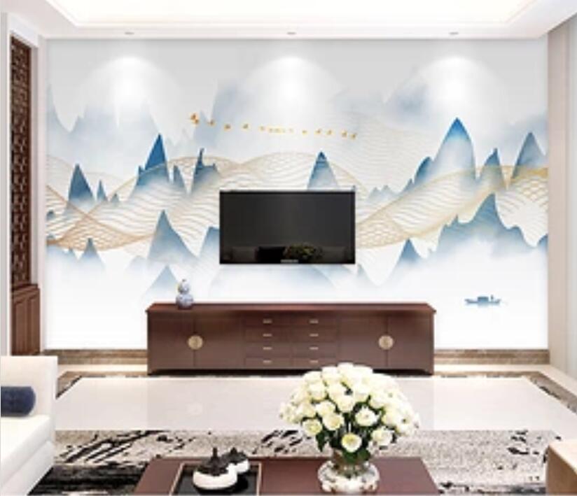 3D Line Mountain 339 Wall Murals Wallpaper AJ Wallpaper 2