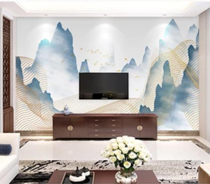 3D Line Mountain 337 Wall Murals Wallpaper AJ Wallpaper 2