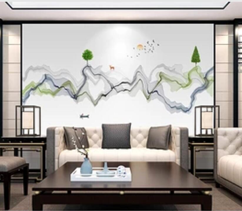 3D Small Green Tree 1719 Wall Murals Wallpaper AJ Wallpaper 2