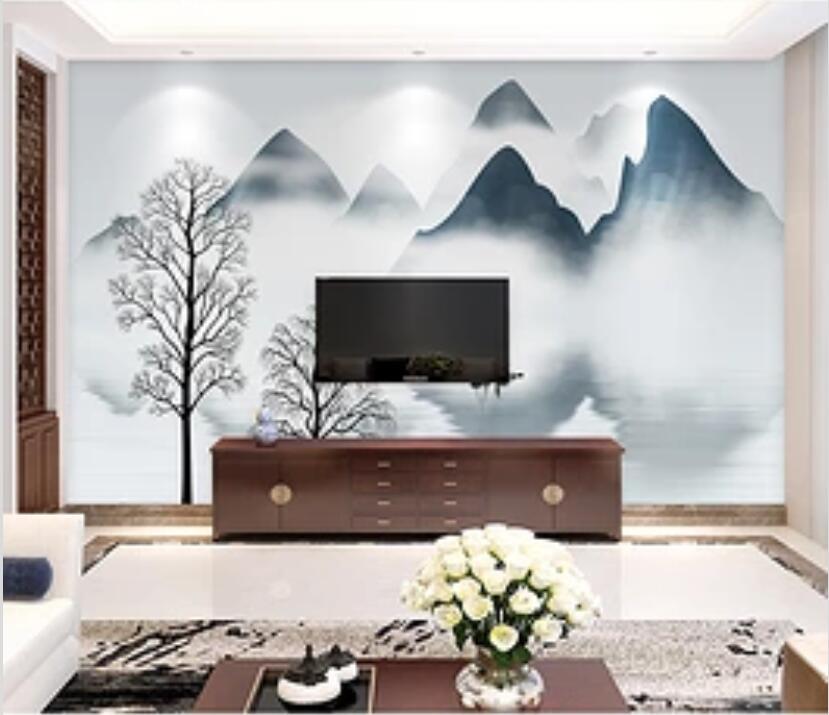 3D Forest Mountain 319 Wall Murals Wallpaper AJ Wallpaper 2