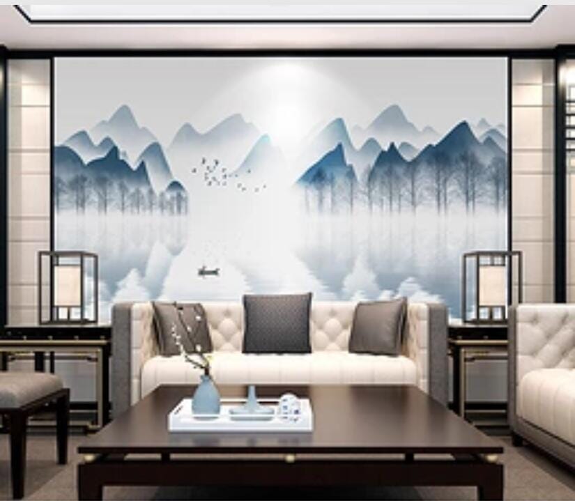 3D Foggy Forest 1706 Wall Murals Wallpaper AJ Wallpaper 2