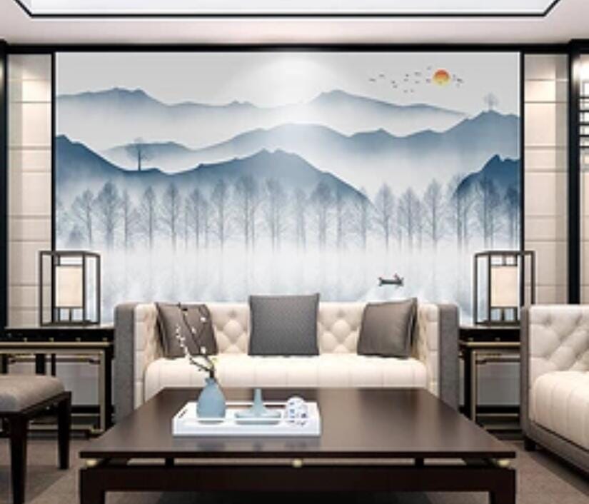 3D Foggy Forest 1705 Wall Murals Wallpaper AJ Wallpaper 2