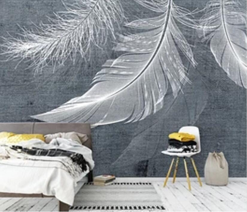 3D White Feather 1697 Wall Murals Wallpaper AJ Wallpaper 2