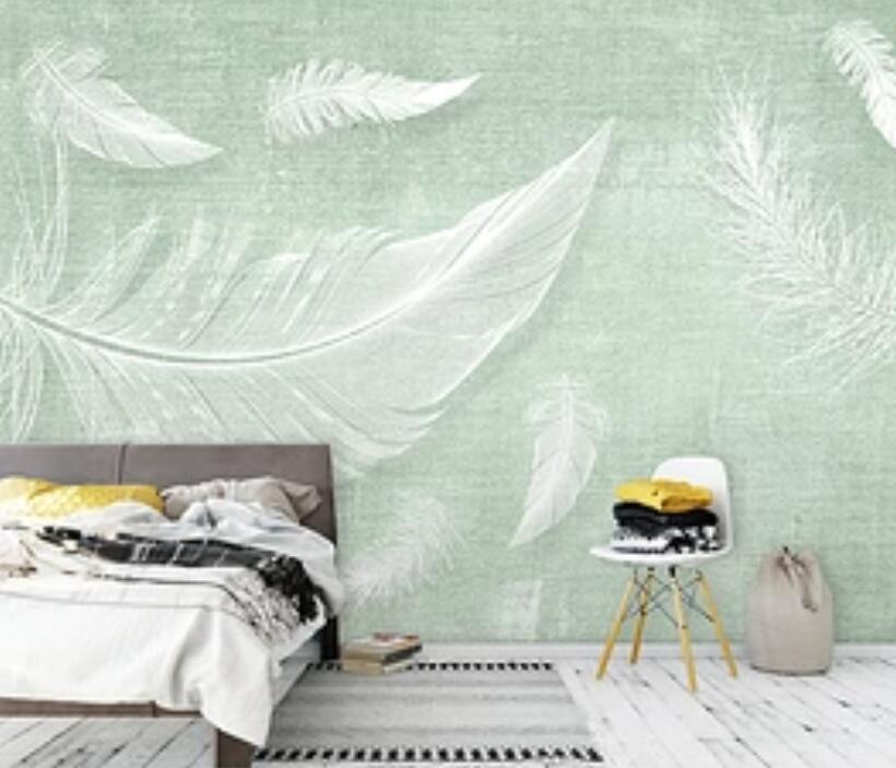 3D White Feather 307 Wall Murals Wallpaper AJ Wallpaper 2