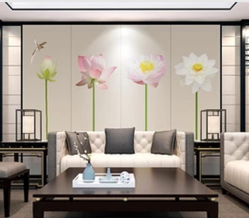 3D Beautiful Lotus 1679 Wall Murals Wallpaper AJ Wallpaper 2