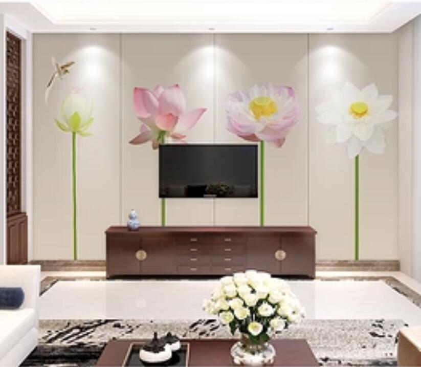 3D Beautiful Lotus 1679 Wall Murals Wallpaper AJ Wallpaper 2