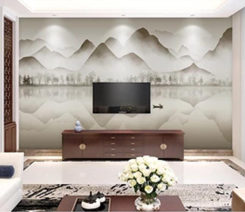 3D Mountain River 1661 Wall Murals Wallpaper AJ Wallpaper 2