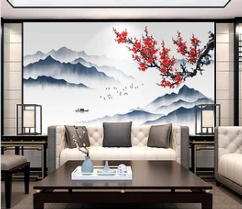 3D Red Plum 1641 Wall Murals Wallpaper AJ Wallpaper 2