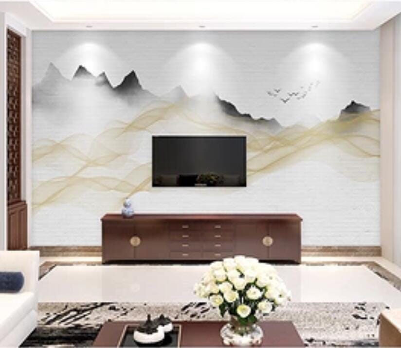 3D Golden Lines 1617 Wall Murals Wallpaper AJ Wallpaper 2