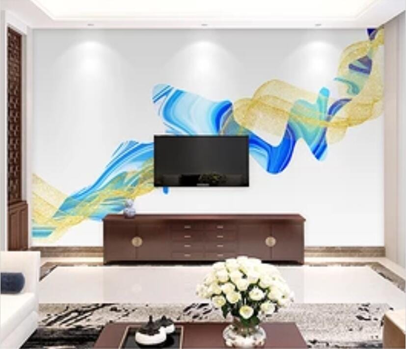 3D Golden Wave 1614 Wall Murals Wallpaper AJ Wallpaper 2