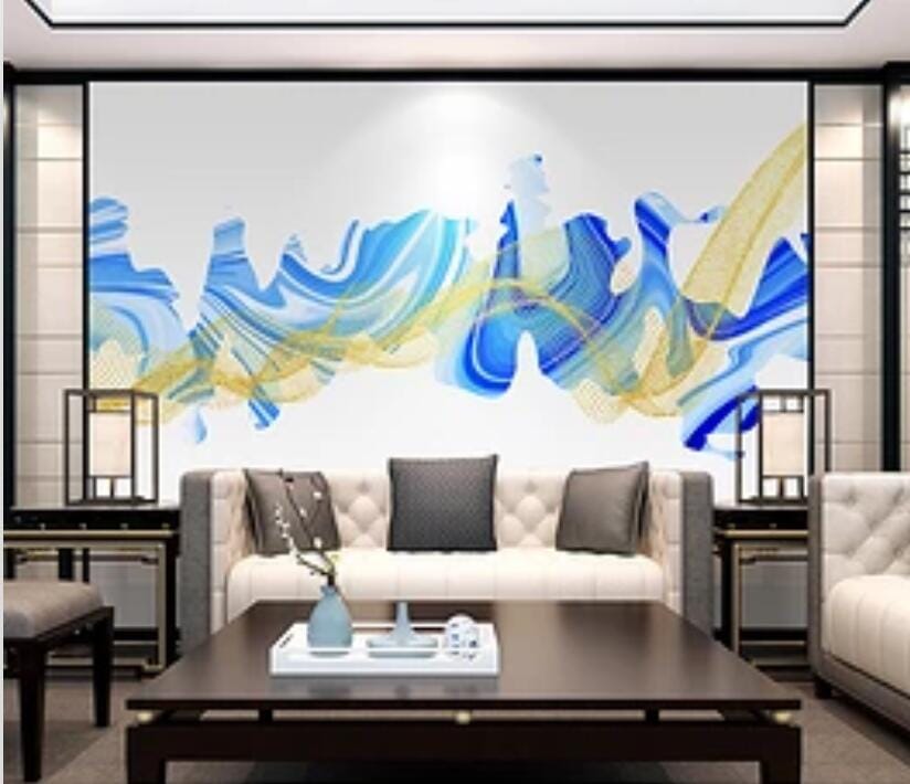 3D Golden Wave 1613 Wall Murals Wallpaper AJ Wallpaper 2