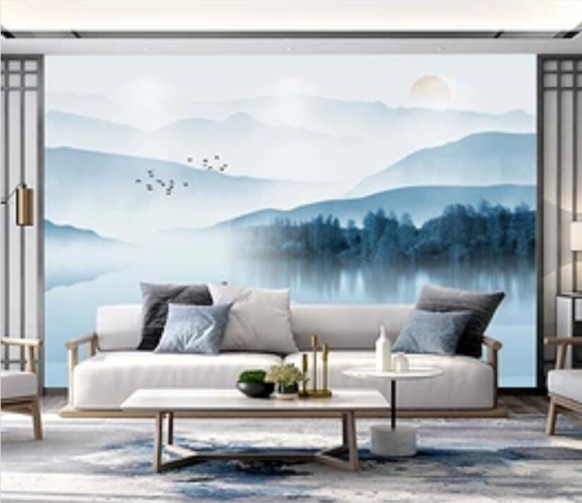 3D Forest Lake 1451 Wall Murals Wallpaper AJ Wallpaper 2