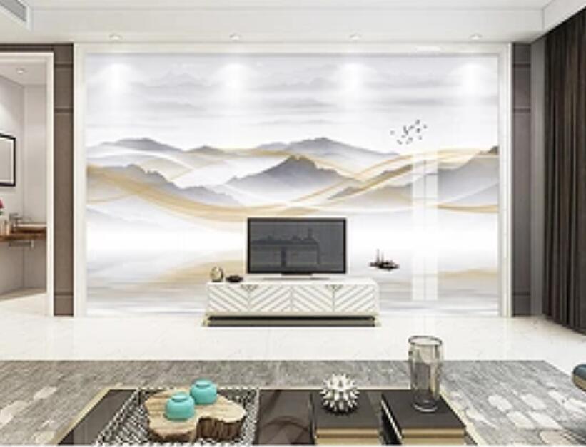 3D Mountain River 026 Wall Murals Wallpaper AJ Wallpaper 2